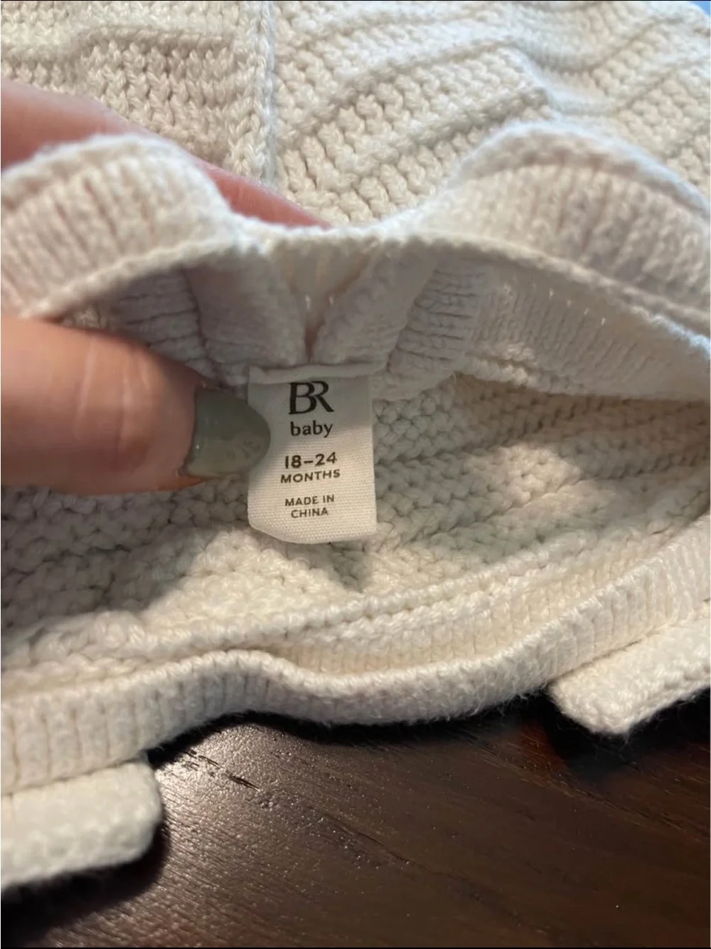 Cream Knit Baby Romper